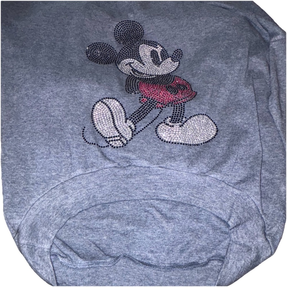 Disney Parks Mickey Mouse Knit Top Womens‎ Size XS High Low Hem Studded Blue - Picture 5 of 7